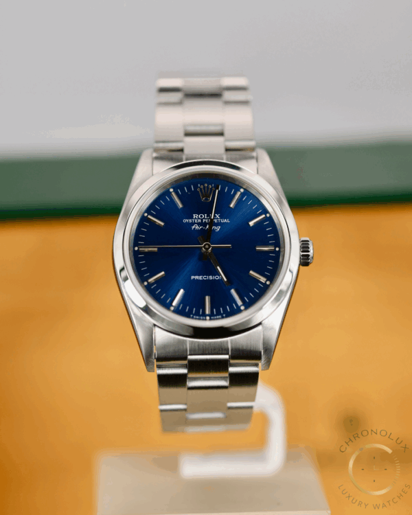 Rolex Air King 14000 Blue Dial 34mm Full Set 1998
