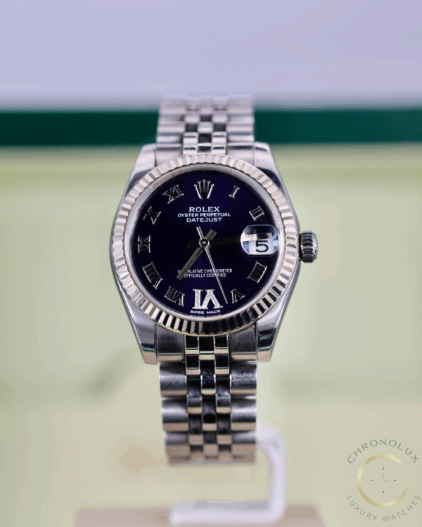 Rolex Lady Datejust 178274 Jubilee 31mm Purple Diamonds Dial Full Set 2013