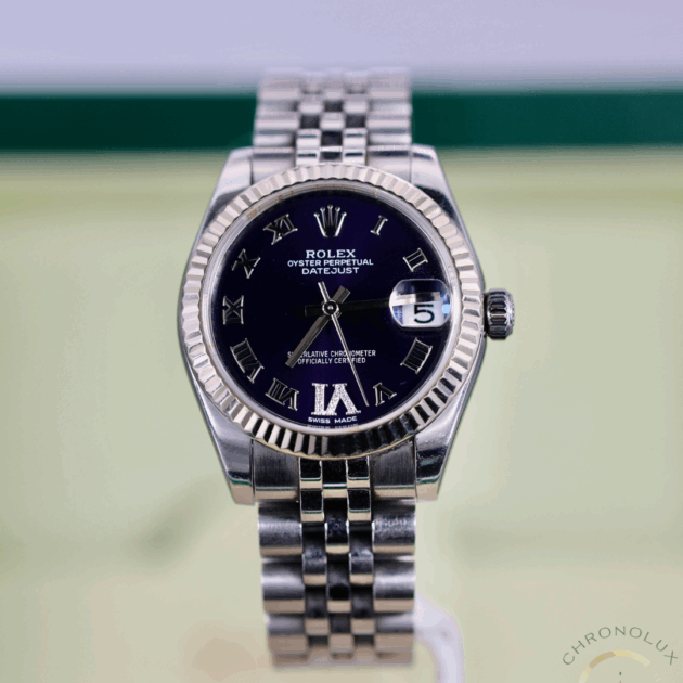 Rolex Lady Datejust 178274 Jubilee 31mm Purple Diamonds Dial Full Set 2013