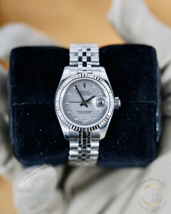 Rolex Lady Datejust 179174 Jubilee 26mm White MOP Dial Full Set 2006 - immagine 5
