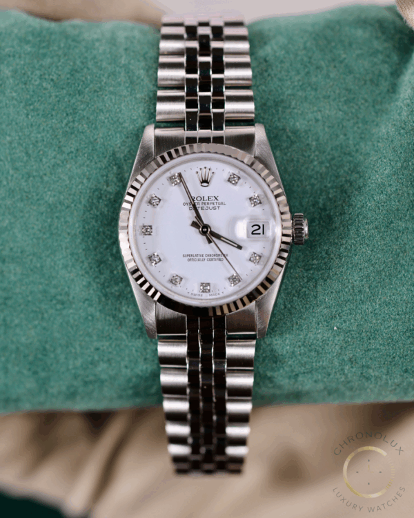 Rolex Lady Datejust 68274 Jubilee 31mm White Diamonds Dial Full Set 1992 - immagine 5