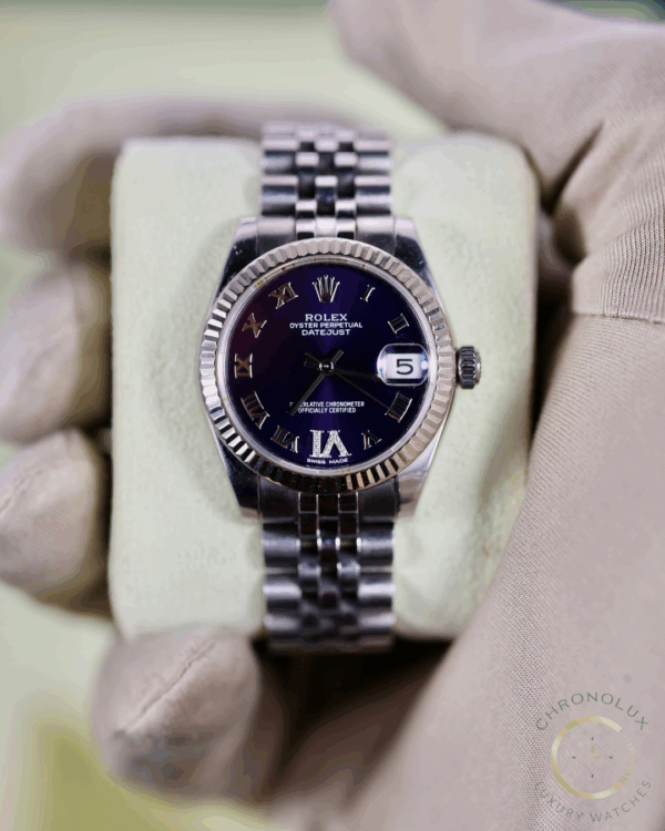 Rolex Lady Datejust 178274 Jubilee 31mm Purple Diamonds Dial Full Set 2013 - immagine 5
