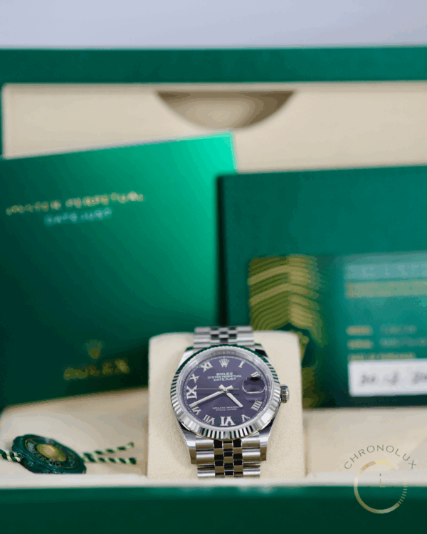 Rolex Datejust 126234 Purple Diamonds 36mm Full Set New 2024 - immagine 6