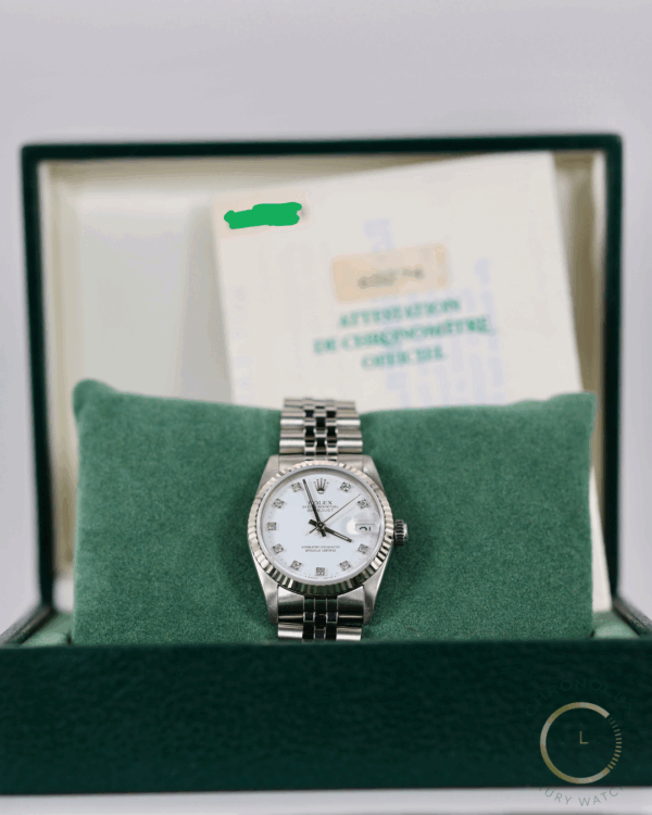 Rolex Lady Datejust 68274 Jubilee 31mm White Diamonds Dial Full Set 1992 - immagine 6
