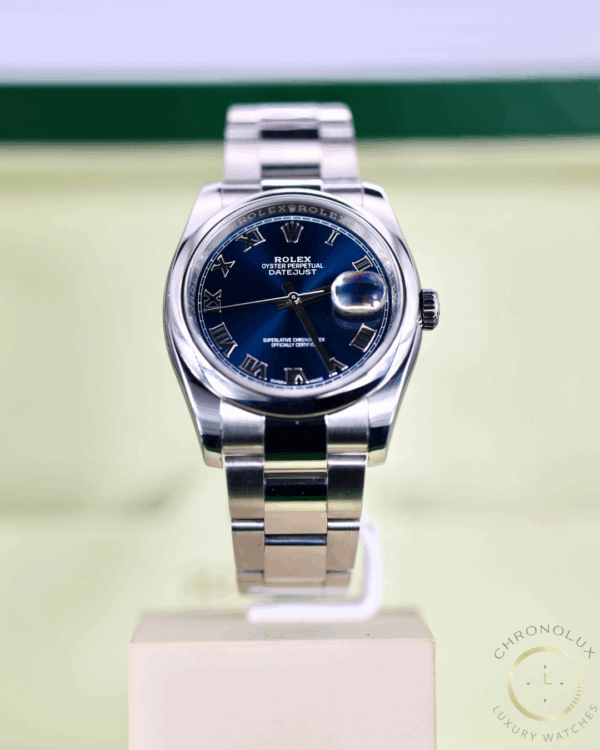 Rolex Datejust 116200 Blue Roman Dial 36mm Full Set 2018