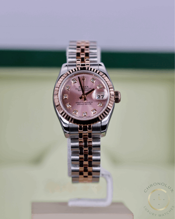 Rolex Lady Datejust 26mm Everose 179171 Pink Diamonds Dial Full Set 2011