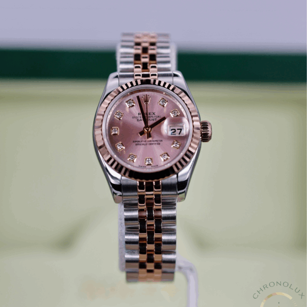 Rolex Lady Datejust 26mm Everose 179171 Pink Diamonds Dial Full Set 2011