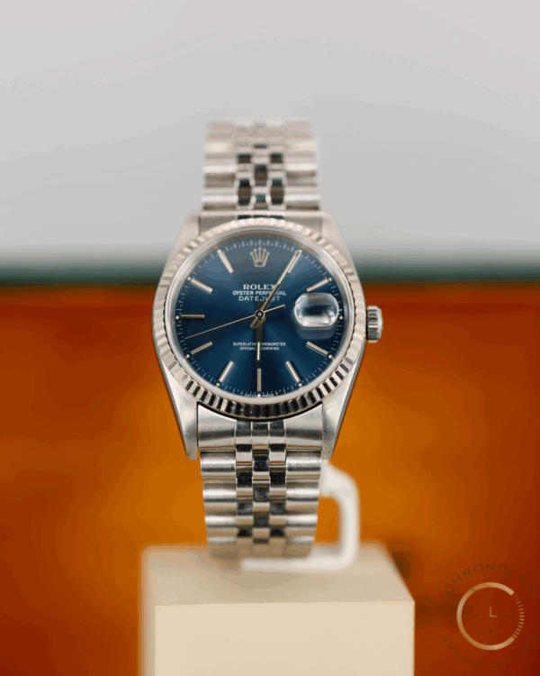 Rolex Datejust 16234 Jubilee 36mm Blue Index Dial 1995 Full Set