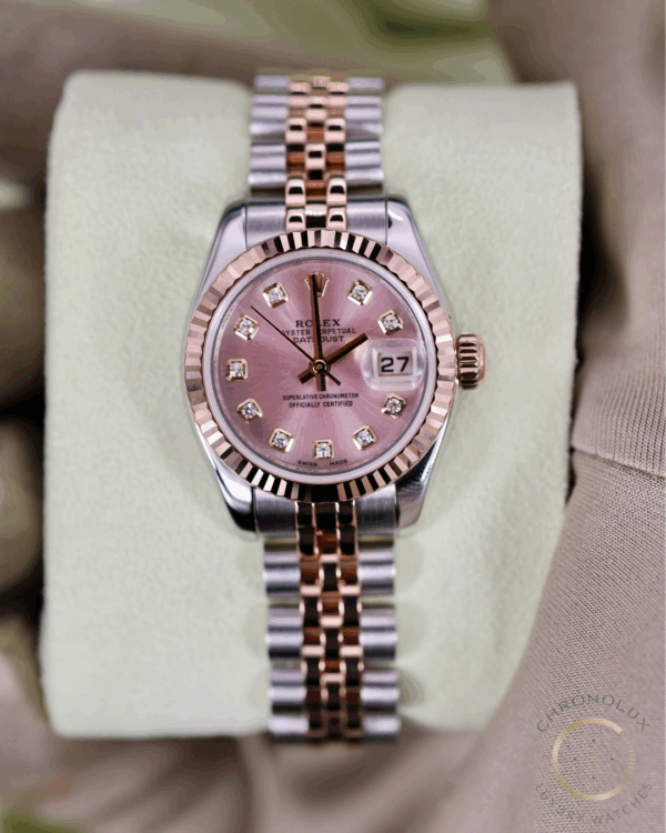 Rolex Lady Datejust 26mm Everose 179171 Pink Diamonds Dial Full Set 2011 - immagine 5