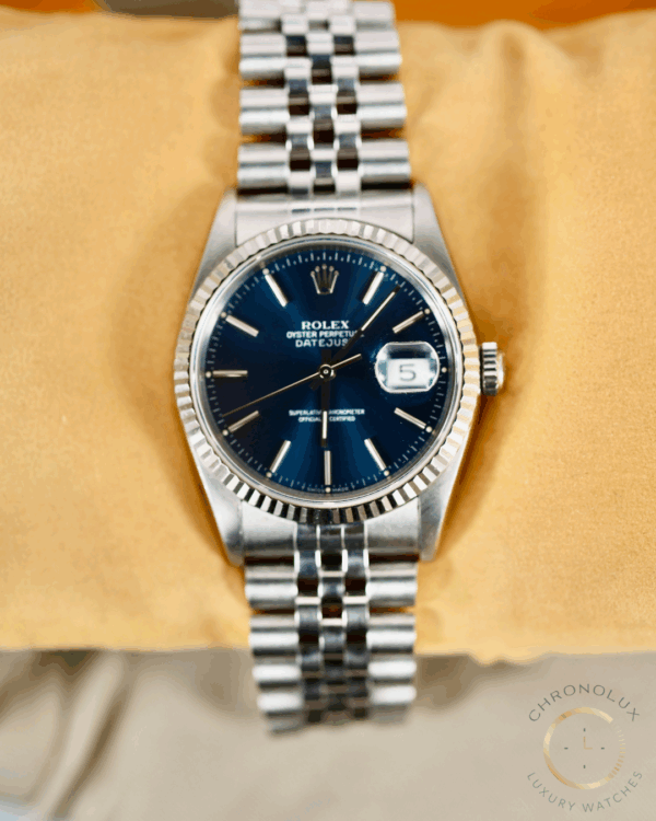 Rolex Datejust 16234 Jubilee 36mm Blue Index Dial 1995 Full Set - immagine 5