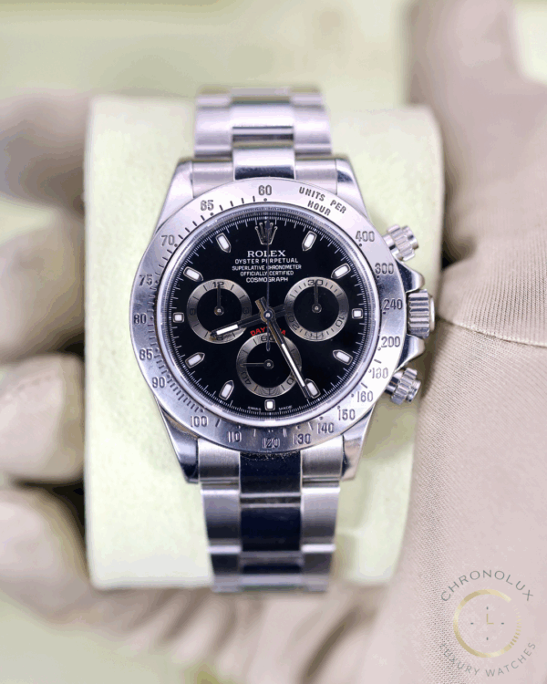 Rolex Daytona 116520 Long Clasp Black APH Dial Full Set 2013 Chromalight - immagine 5
