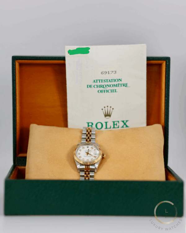 Rolex Lady Datejust 26mm 69173 White Diamonds Dial Full Set 1997 - immagine 6