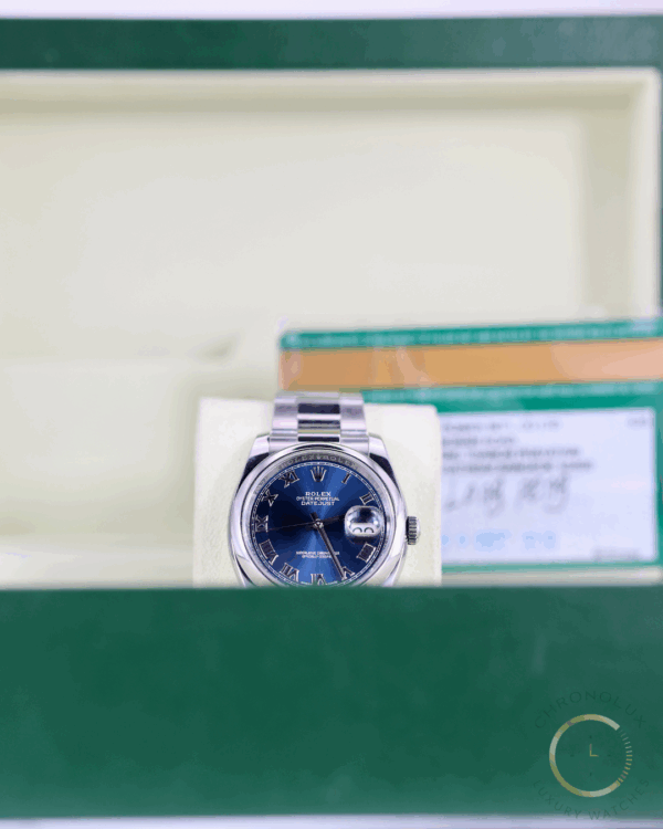 Rolex Datejust 116200 Blue Roman Dial 36mm Full Set 2018 - immagine 6
