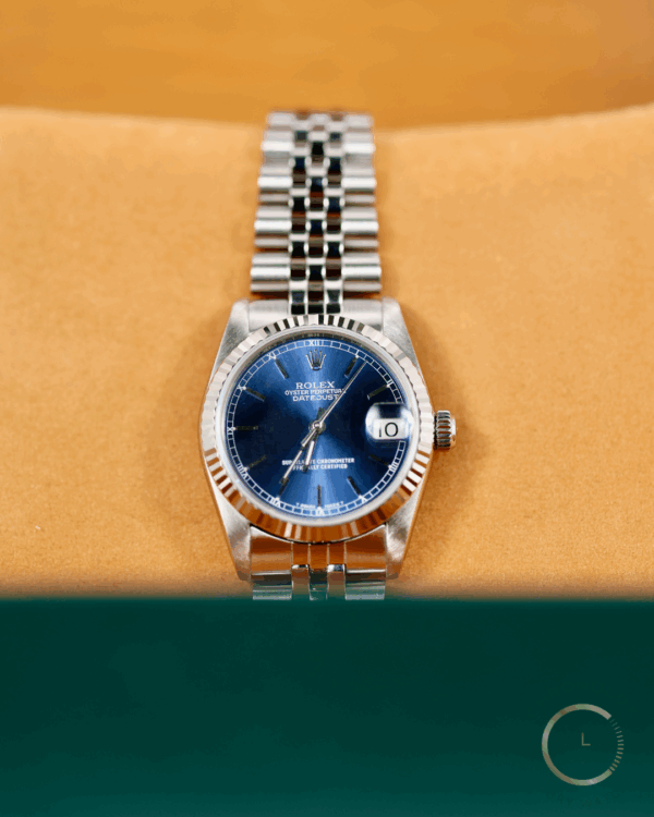 Rolex Datejust 68274 Jubilee 31mm Blue Dial Full Set 1989 - immagine 2