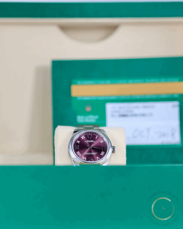 Rolex Oyster Perpetual 177200 31mm Purple Dial Full Set 2018 - immagine 6