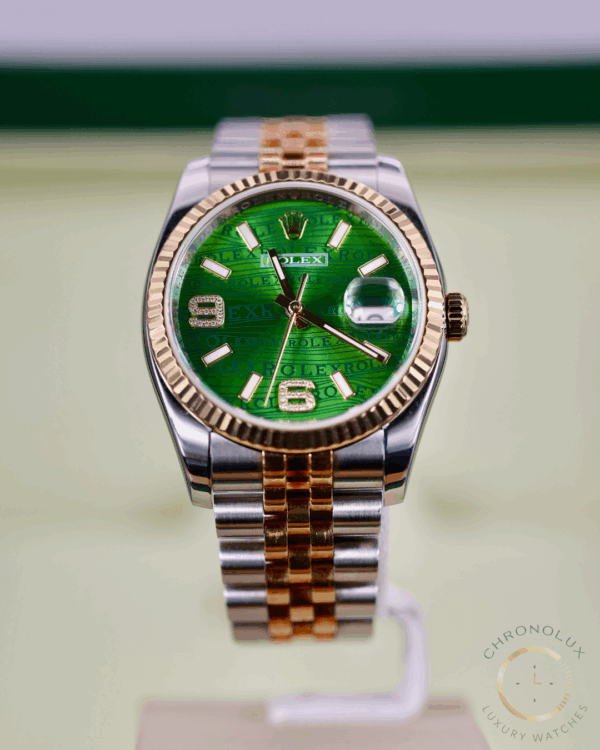 Rolex Datejust 116233 Jubilee 36mm Wave D6/9 Green Dial Full Set 2014