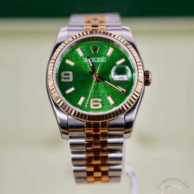 Rolex Datejust 116233 Jubilee 36mm Wave D6/9 Green Dial Full Set 2014