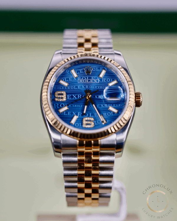 Rolex Datejust 116233 Jubilee 36mm Wave D6/9 Blue Dial Full Set 2014