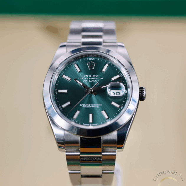 Rolex Datejust 126300 Green Mint Index 41mm Full Set 2024