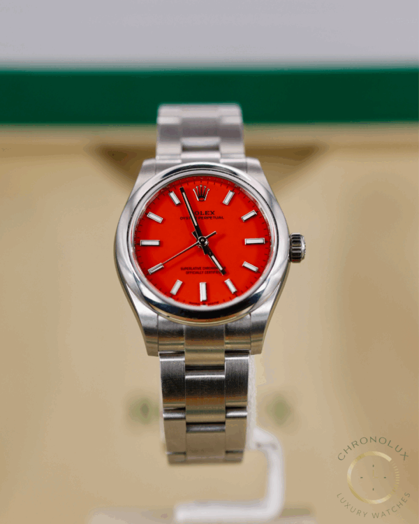 Rolex Oyster Perpetual 277200 31mm Red Coral Dial Full Set 2021