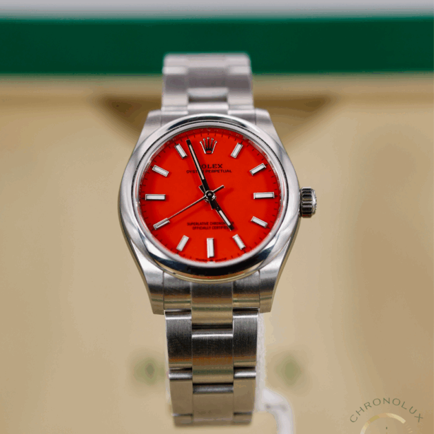 Rolex Oyster Perpetual 277200 31mm Red Coral Dial Full Set 2021