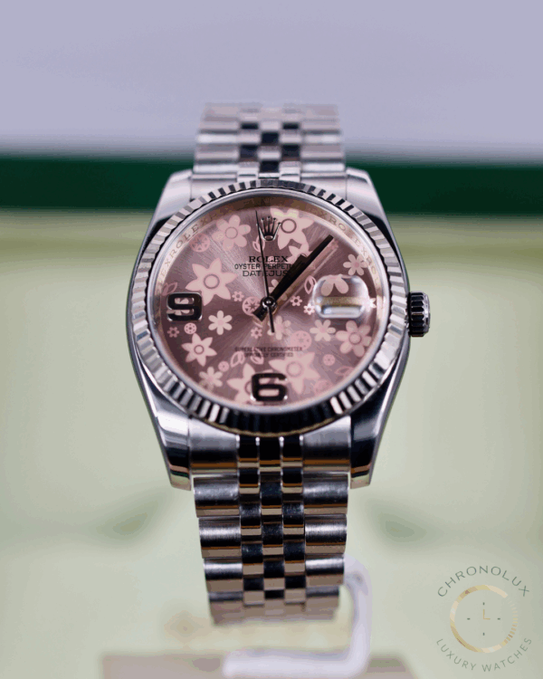 Rolex Datejust 116234 Pink Floreal Dial 36mm Full Set 2012