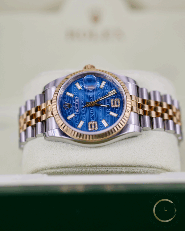 Rolex Datejust 116233 Jubilee 36mm Wave D6/9 Blue Dial Full Set 2014 - immagine 2