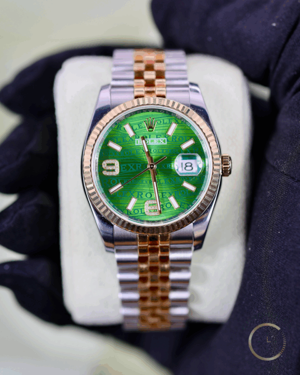 Rolex Datejust 116233 Jubilee 36mm Wave D6/9 Green Dial Full Set 2014 - immagine 5