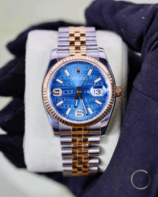 Rolex Datejust 116233 Jubilee 36mm Wave D6/9 Blue Dial Full Set 2014 - immagine 5