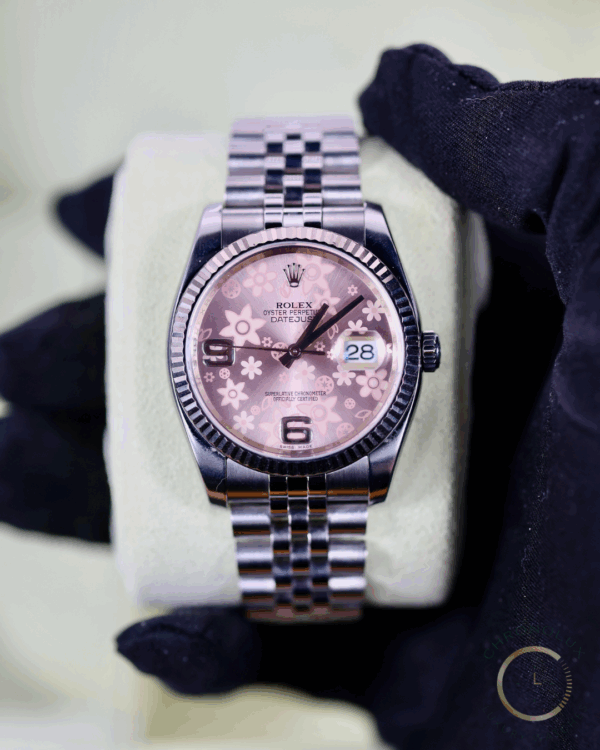 Rolex Datejust 116234 Pink Floreal Dial 36mm Full Set 2012 - immagine 5