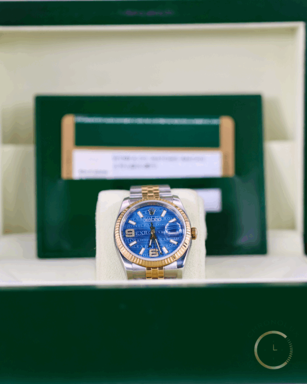 Rolex Datejust 116233 Jubilee 36mm Wave D6/9 Blue Dial Full Set 2014 - immagine 6