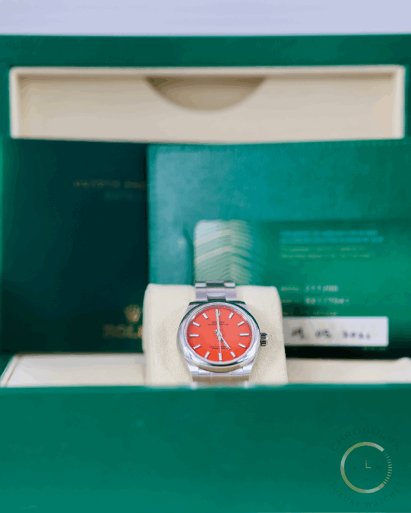 Rolex Oyster Perpetual 277200 31mm Red Coral Dial Full Set 2021 - immagine 6